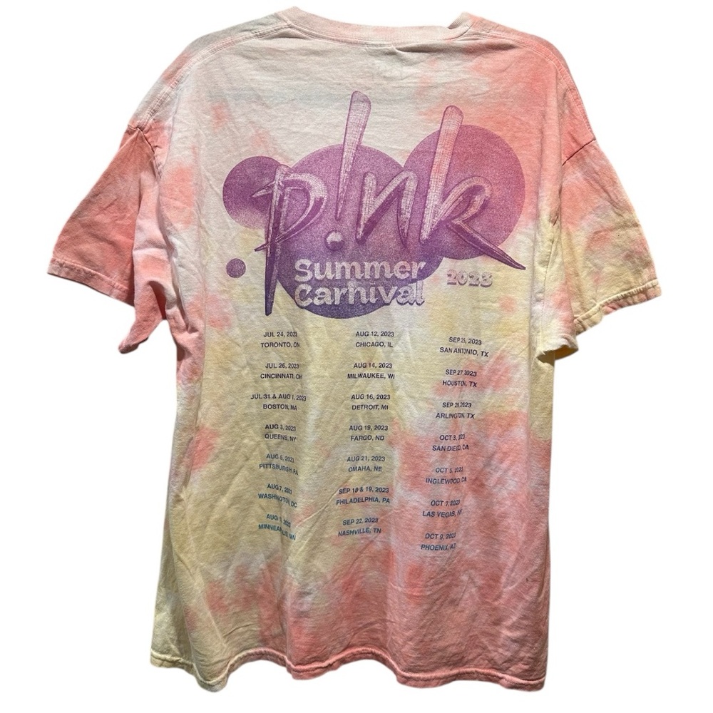 Pink Summer Carnival 2023 Tie Dye Pink Graphic Tee Size XL - Picture 2 of 4